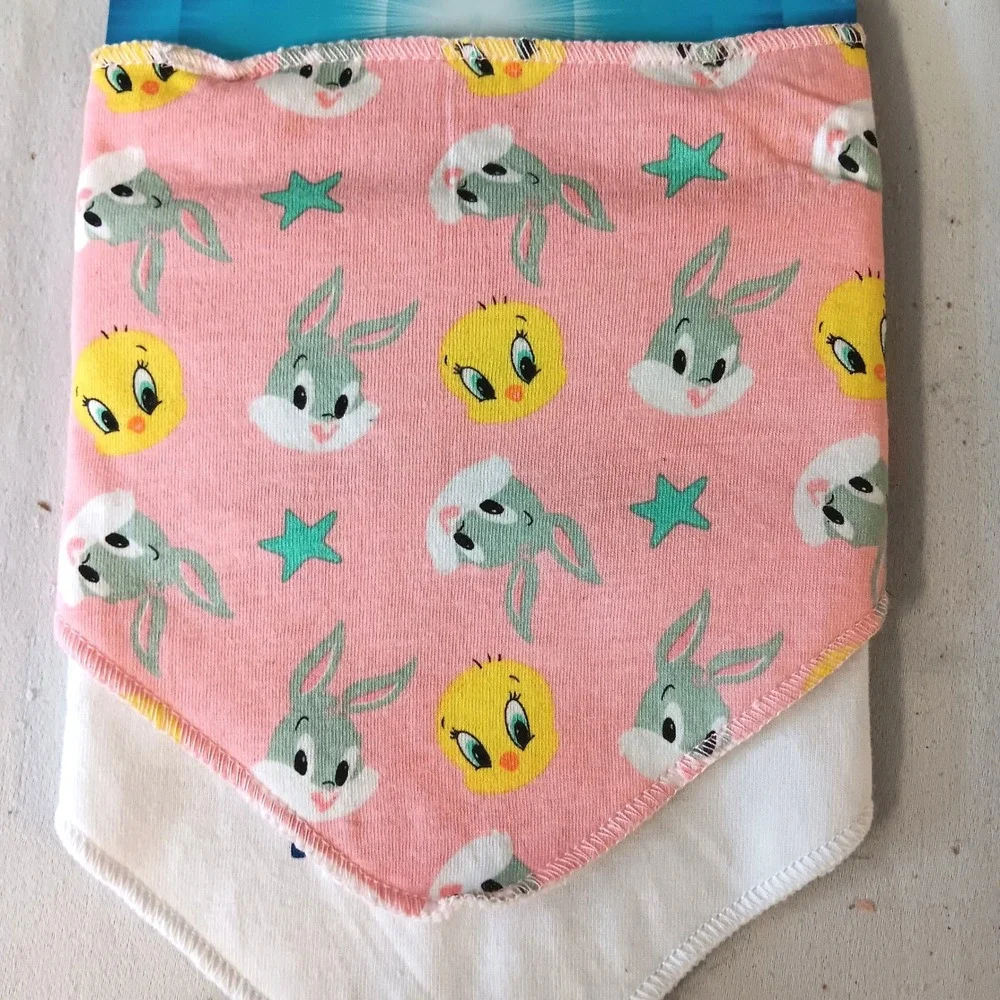 Bioworld Looney Tunes Baby Bibs 2 Pack Pink Tweety Bugs Bunny Taz NWT